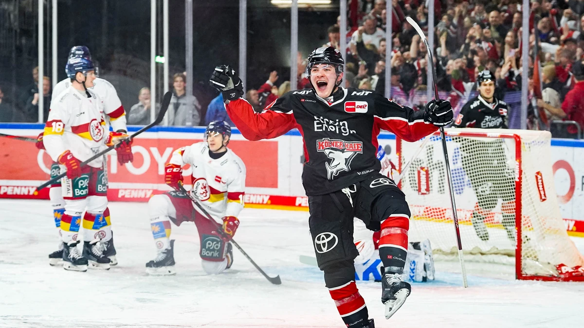 Kölner Haie feiern nächsten Derby-Sieg.